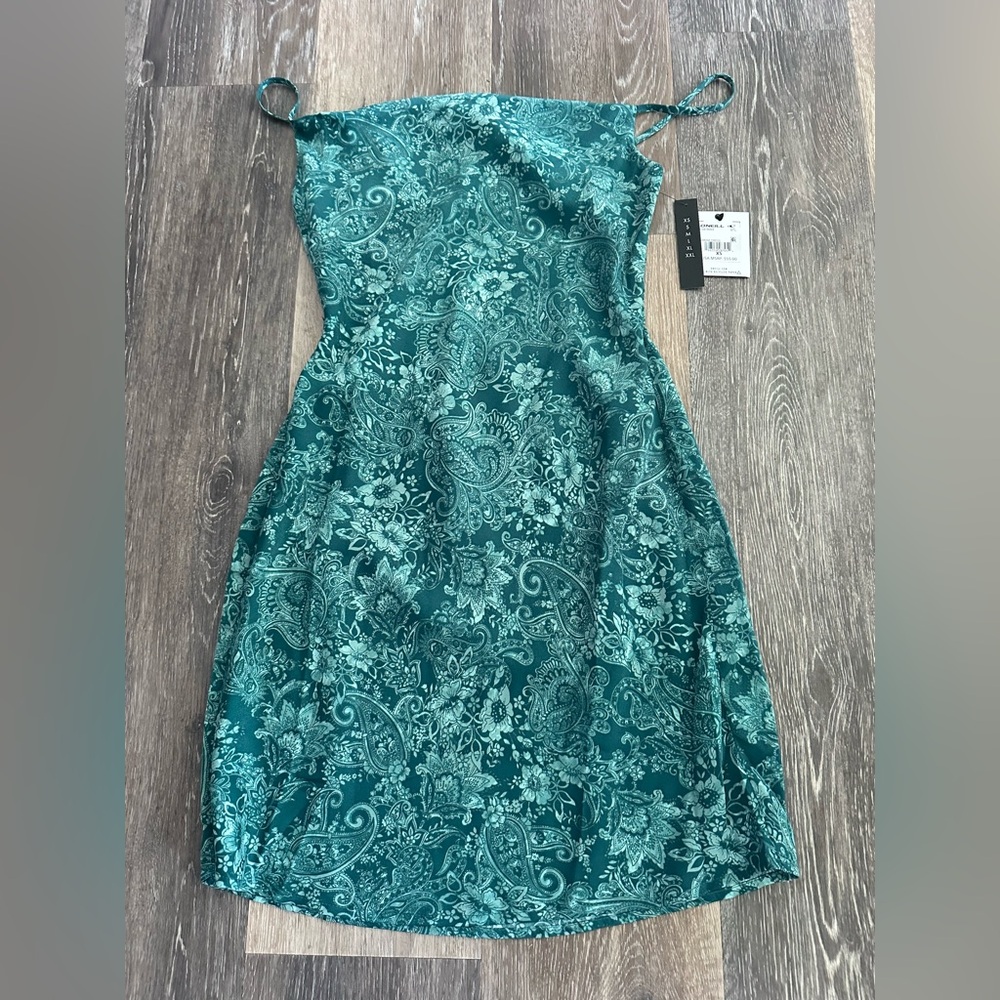 O'Neill Teal Paisley Mini Dress